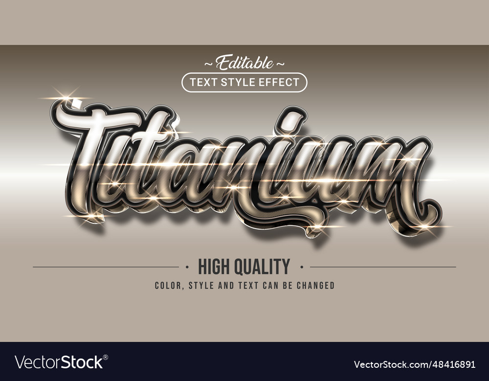 Editable text style effect - titanium vector image Editable text style effect - titanium