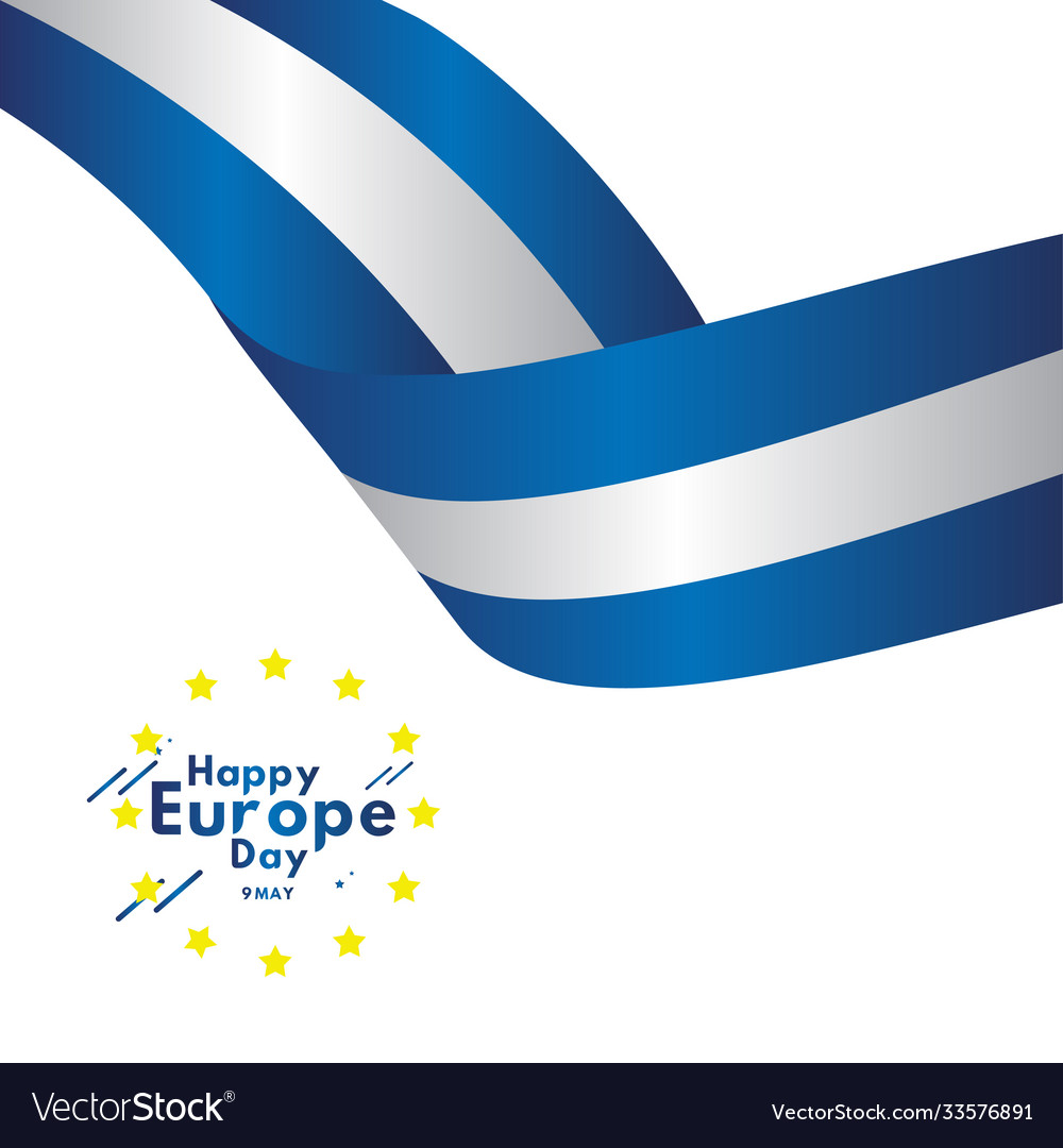 Frohes Europatag feiern Flag Template Design