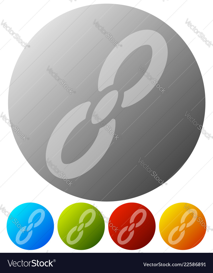 Icon with chain link symbol for connection