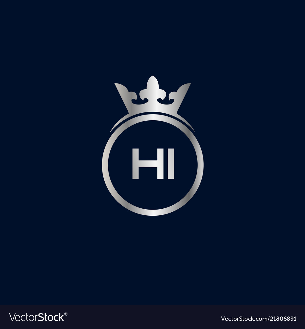 Initial letter hi logo template design