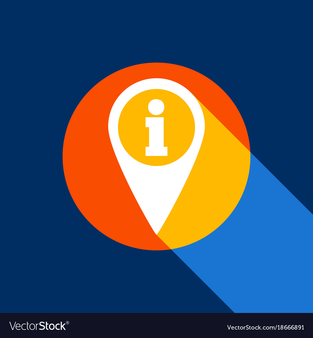Map pointer with information sign white