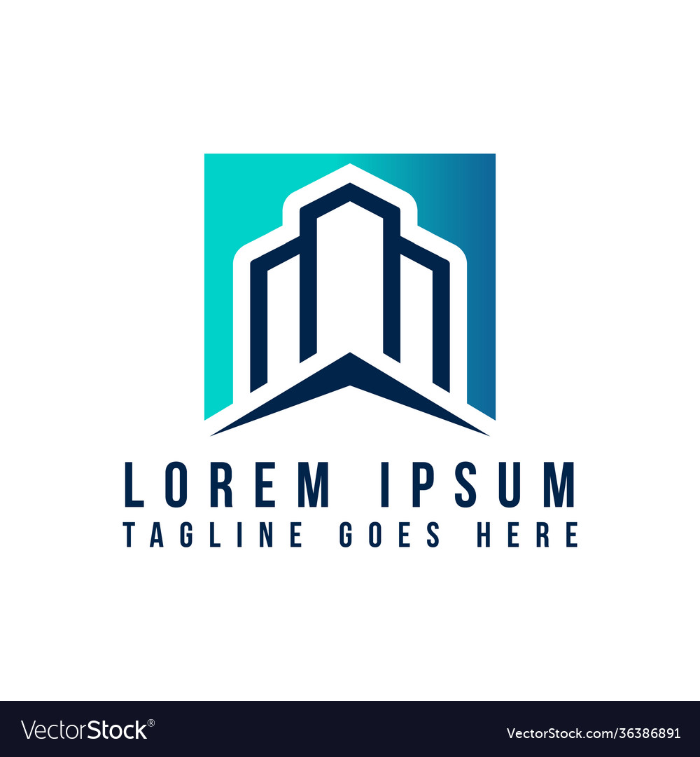 Modern creative idea building logo design vector image Modern creative idea building logo design