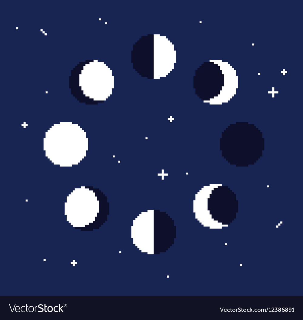 Moon Phases Pixel Art | proyectosarquitectonicos.ua.es