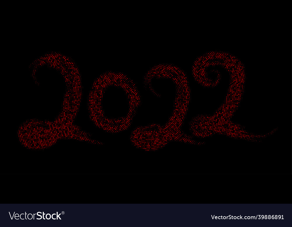 Rote Halbton 2022 Zeichen auf schwarzem Hintergrund vector image Rote Halbton 2022 Zeichen auf schwarzem Hintergrund