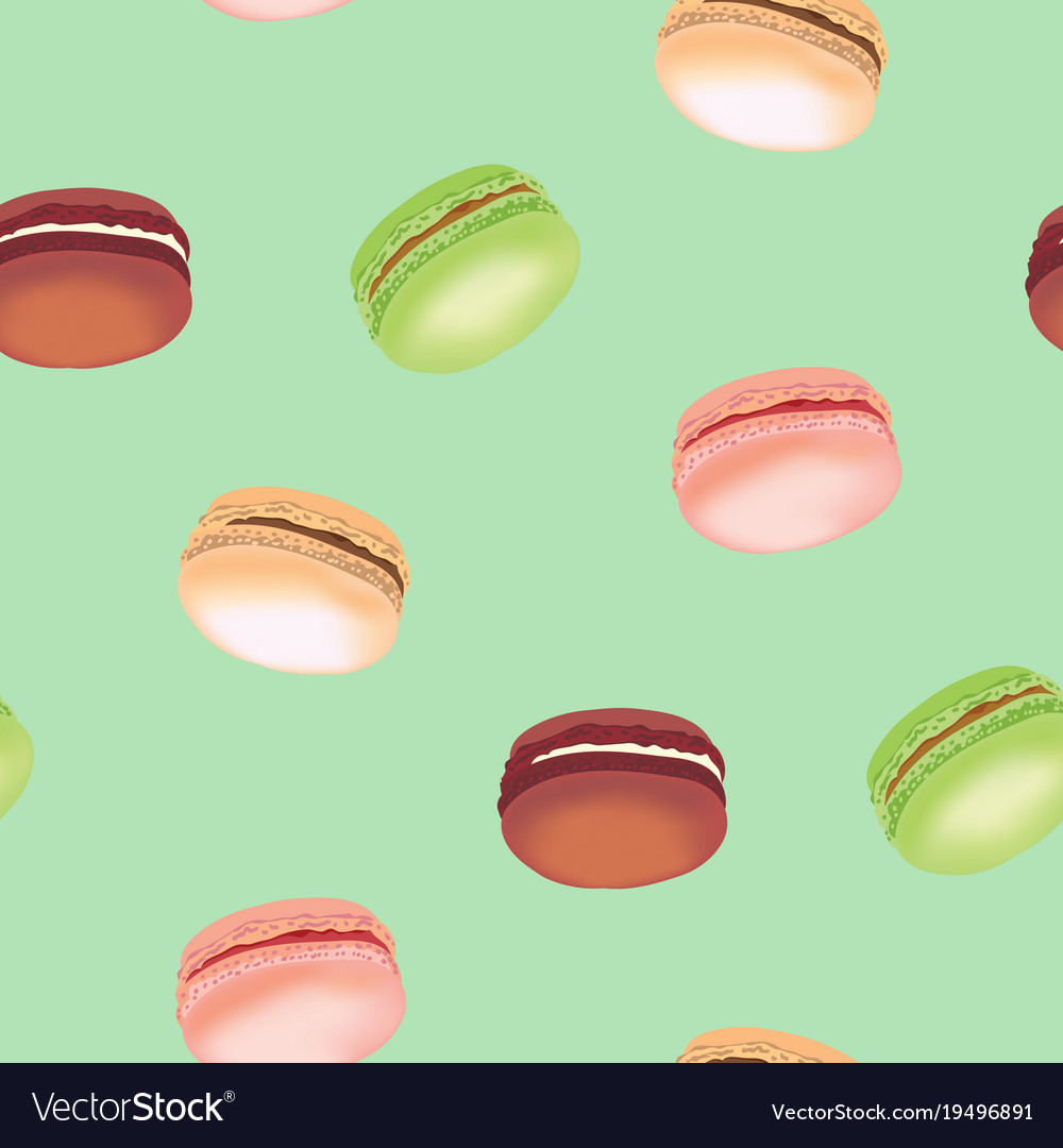 Seamless pattern with colorful macaroon cookies