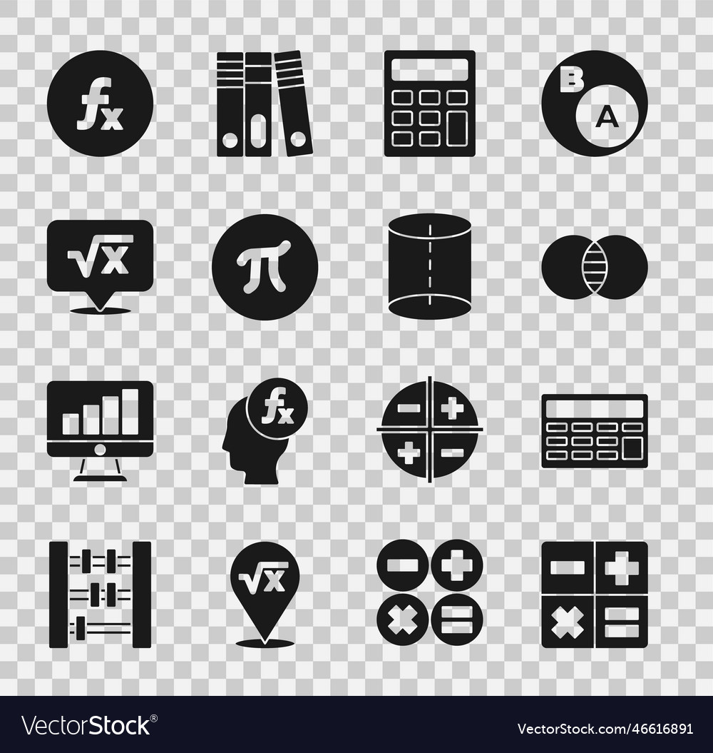 Set calculator mathematics sets a and b pi vector image Set calculator mathematics sets a and b pi