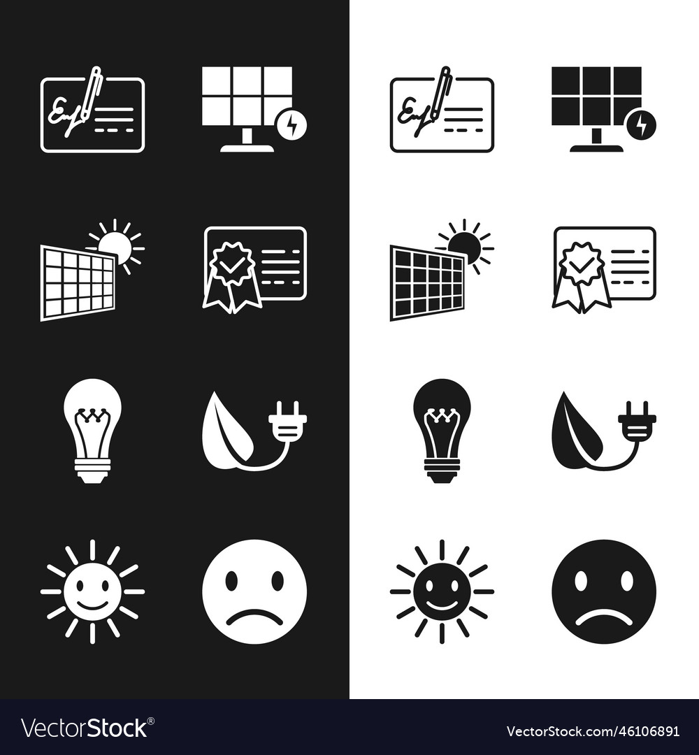 Set certificate template solar energy panel
