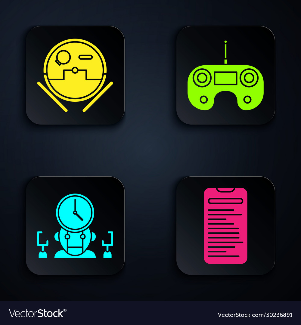 Set computer api interface robot vacuum cleaner Vector Image Set computer api interface robot vacuum cleaner