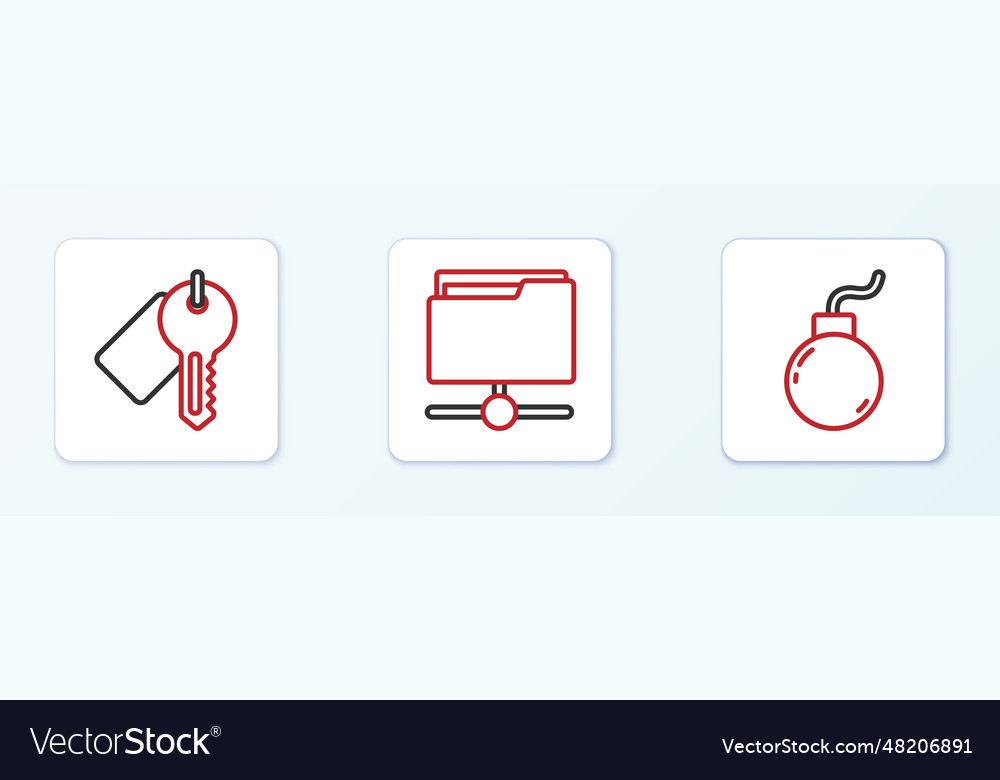 Set line bomb ready to explode marked key and ftp vector image Set line bomb ready to explode marked key and ftp