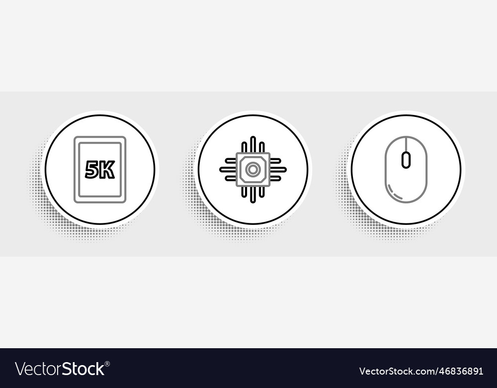 Set line computer mouse tablet with text 5k vector image Set line computer mouse tablet with text 5k