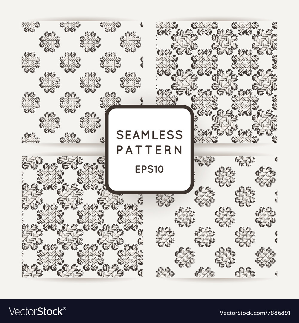 Set of seamless patterns with crossed