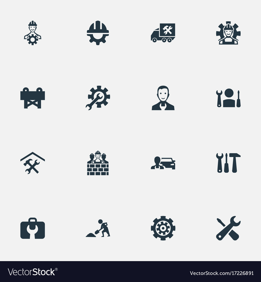 Set of simple fixing icons