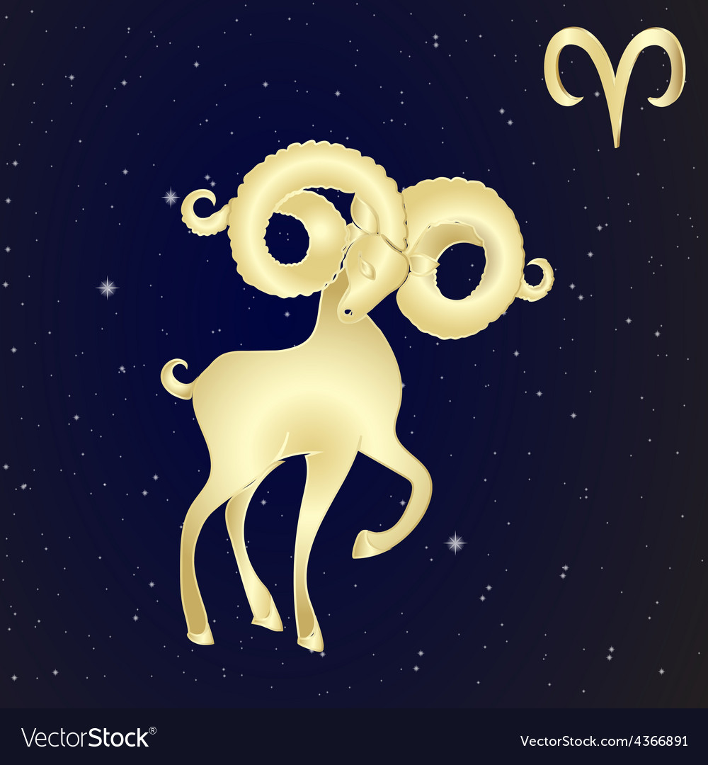 Sign of the zodiac aries is starry sky