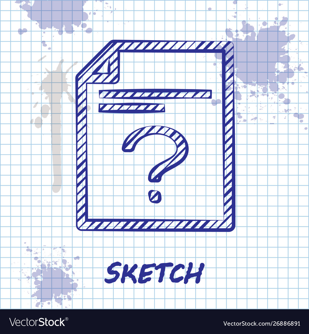Sketch line unknown document icon isolated vector image Sketch line unknown document icon isolated