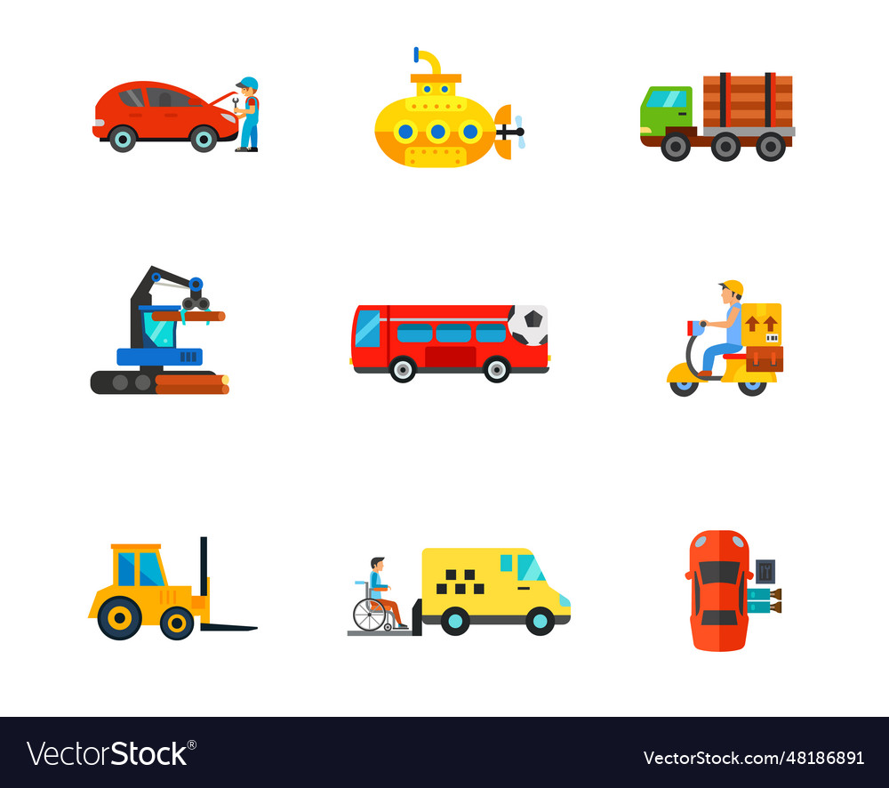 Transportation icon set