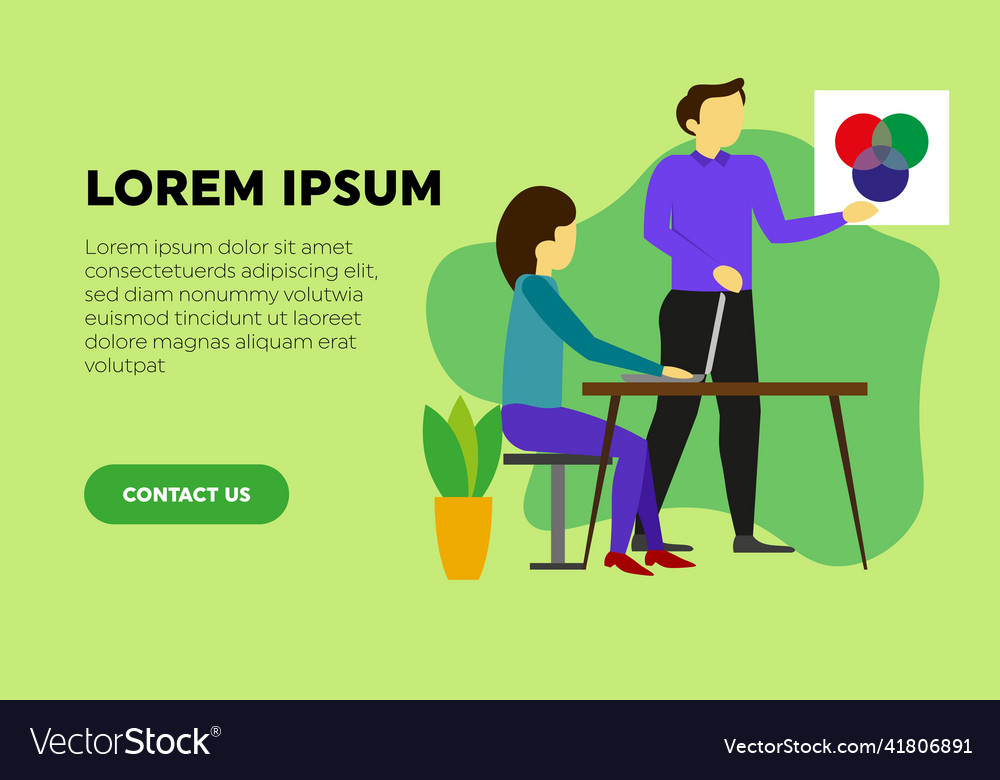 Web design studio or team working Vector Image Web design studio or team working