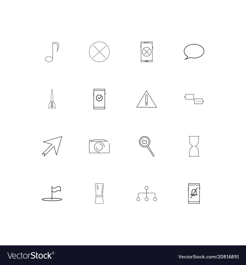 Web linear thin icons set outlined simple