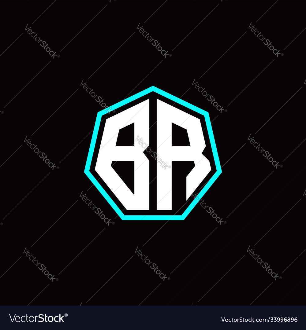 B r initials modern polygon logo template vector image B r initials modern polygon logo template