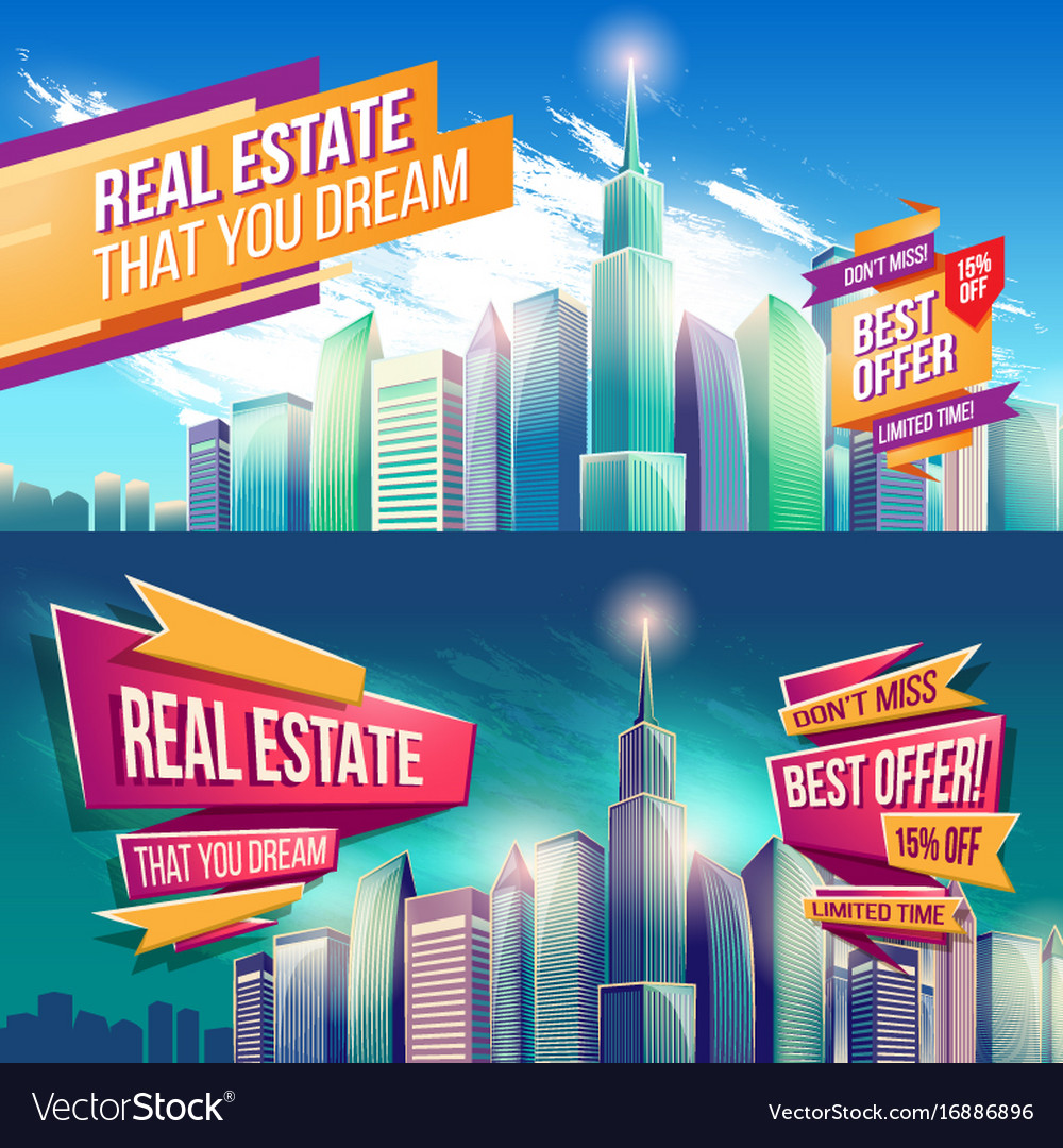 Cartoon Banner Urban Royalty Free Vector Image