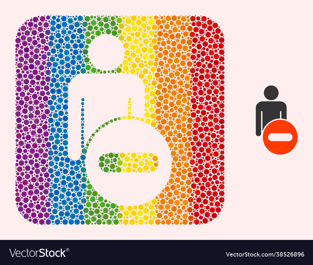 Dot mosaic remove man figure hole pictograph Vector Image