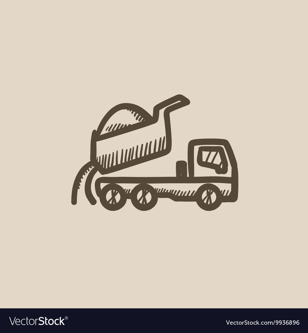 Dump truck sketch icon