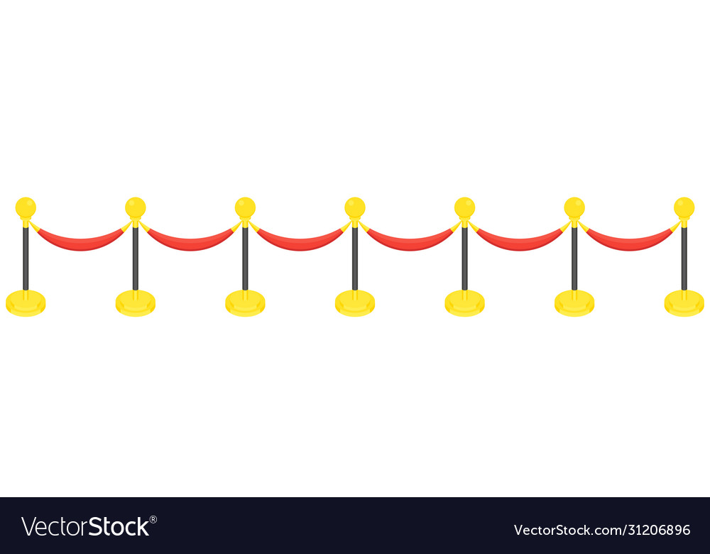 Fence posts with rope for red carpet honor