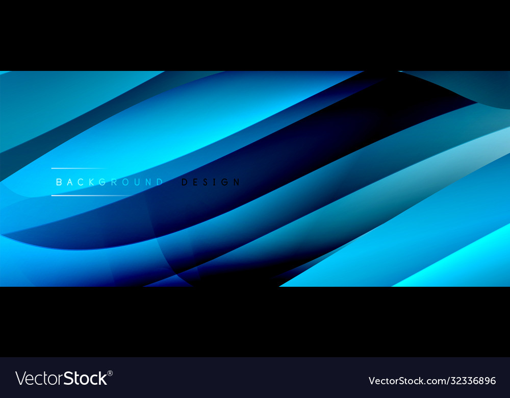 Fluid gradient waves with shadow lines and glowing