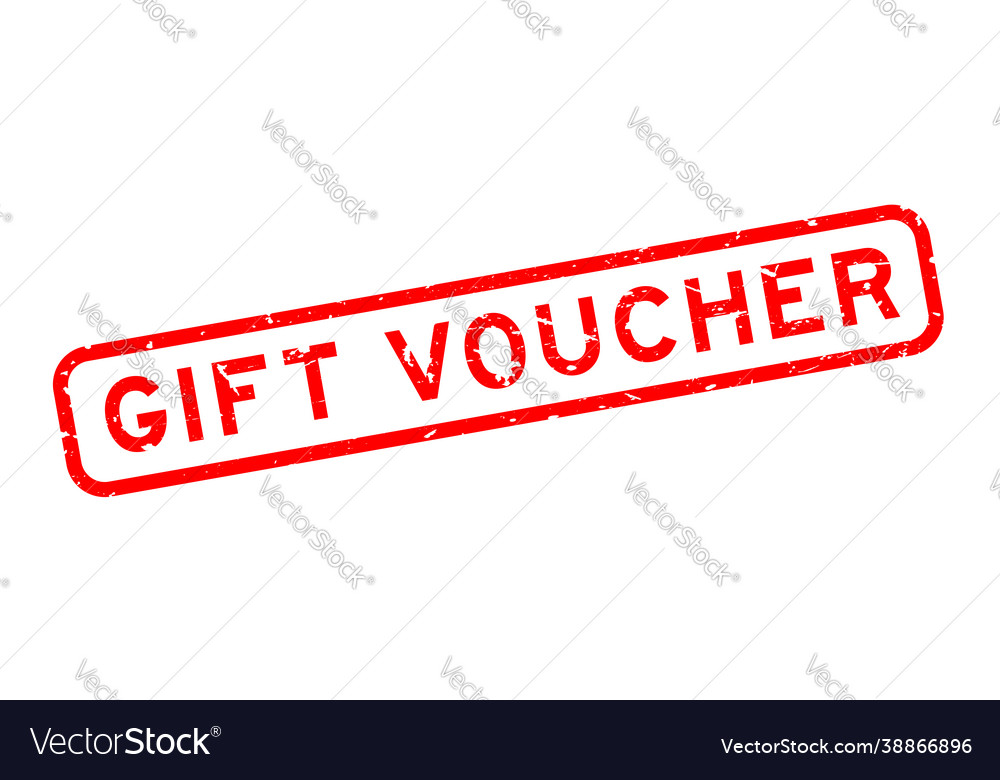 Grunge red gift voucher word square rubber seal Vector Image