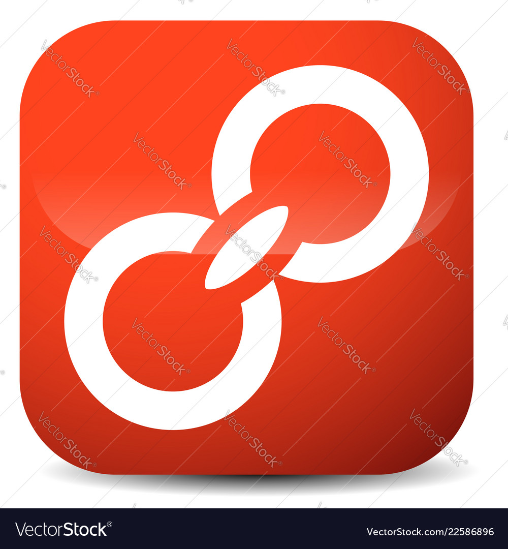 Icons with rounded chain links connection attach