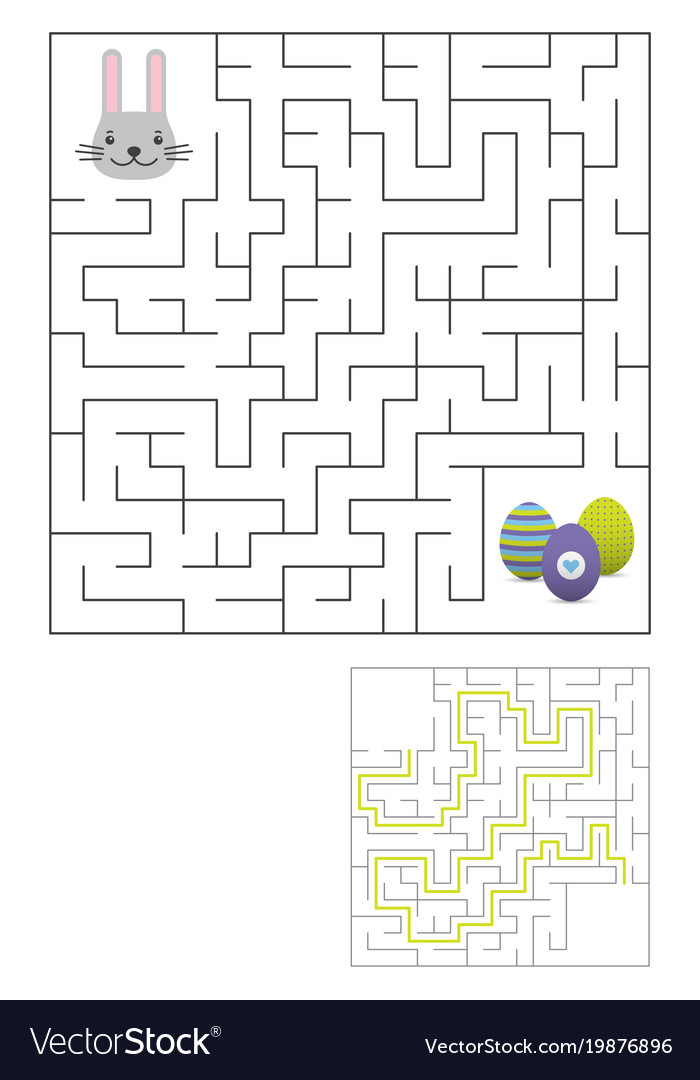 Labyrinth maze game with solution easter fun