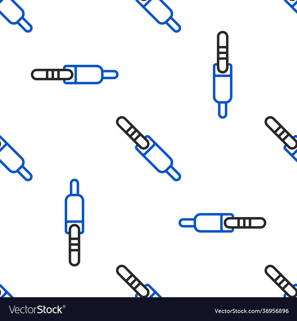Linie Audio-Jack-Symbol isoliert nahtloses Muster