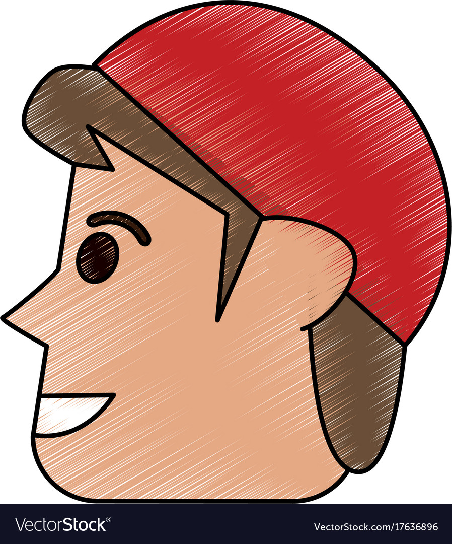 Man avatar head sideview icon image