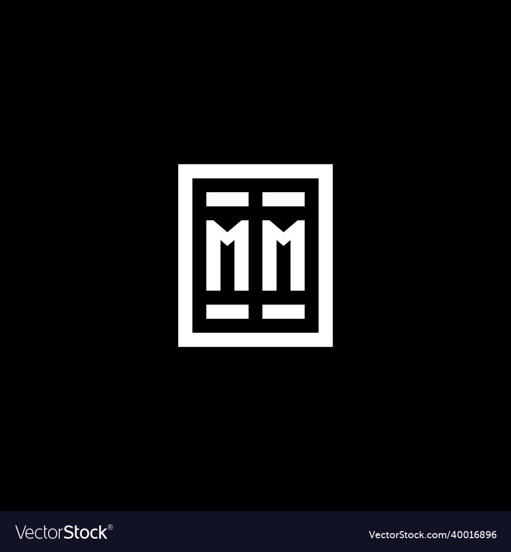 Mm initial logo with square rectangular shape