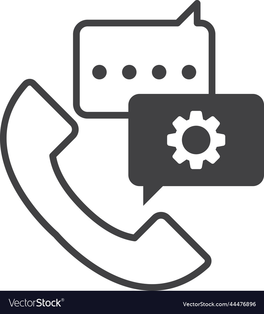 Phone and cog in minimal style