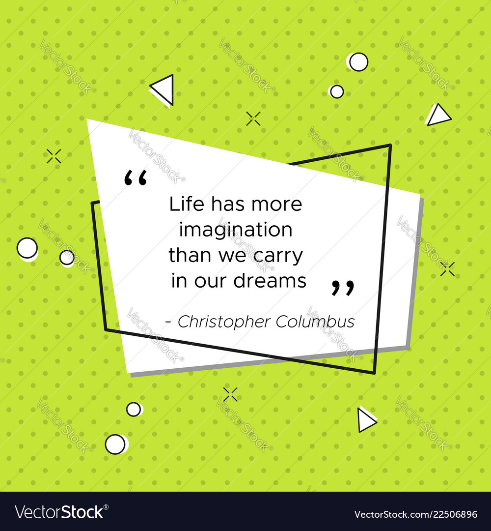 Quote of italian explorer christopher columbus Vector Image Quote of italian explorer christopher columbus Vector Image