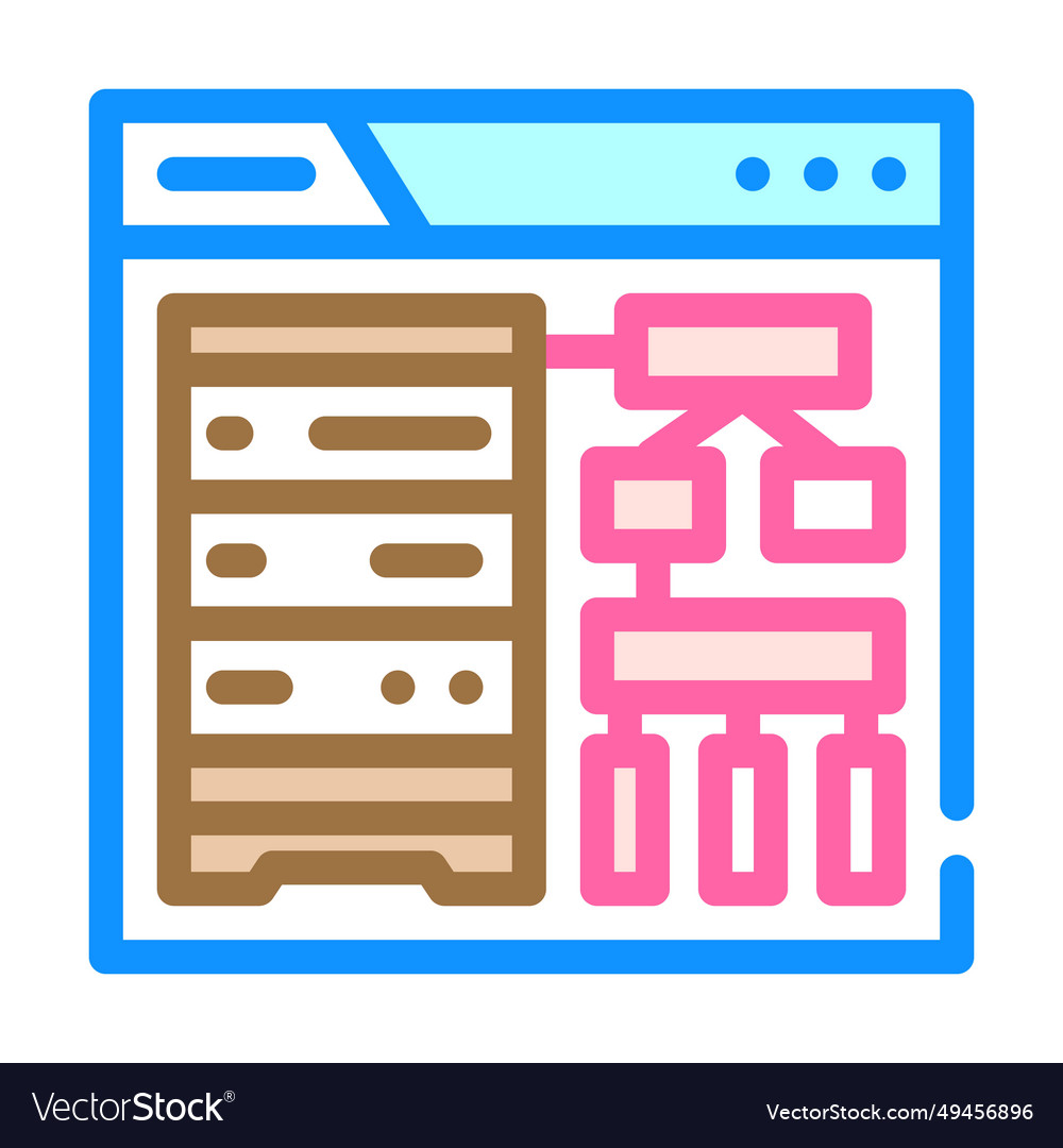 Schema development database color icon vector image Schema development database color icon