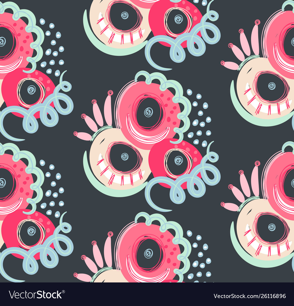 Seamless pattern with hand drawn abstract vector image Seamless pattern with hand drawn abstract