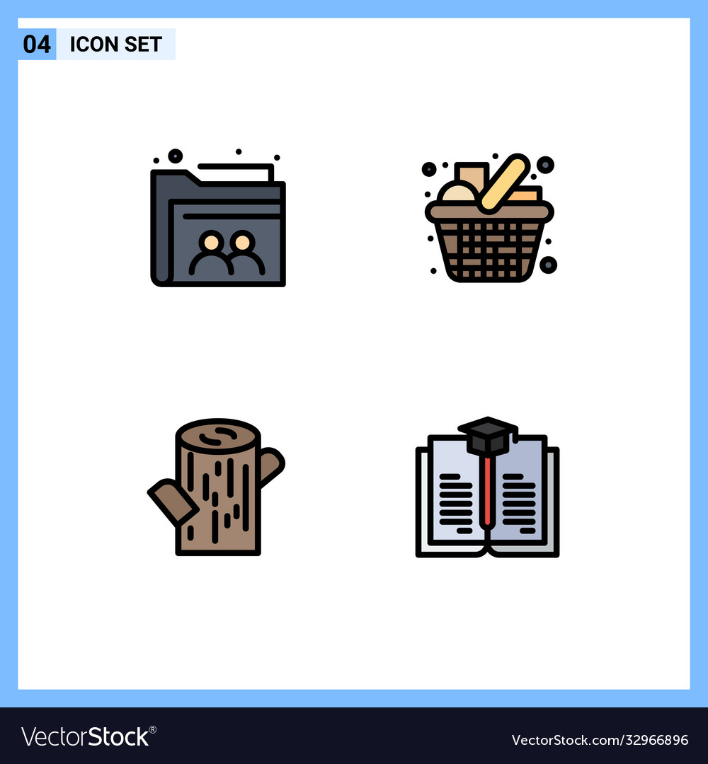 Set 4 filledline flat colors on grid for web