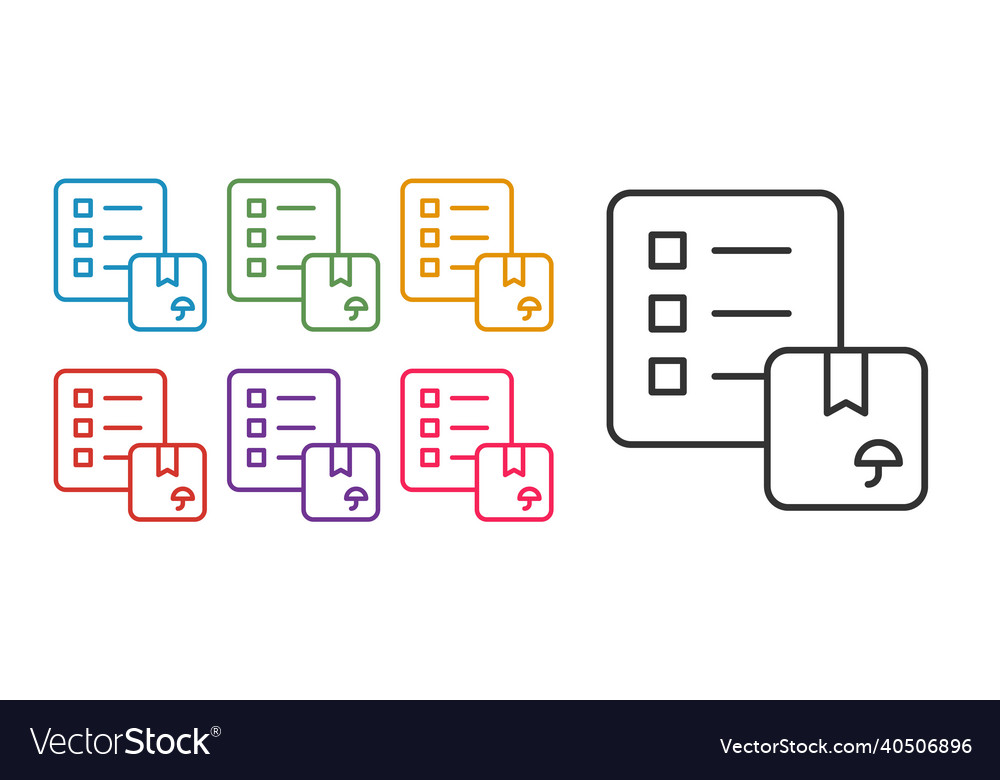 Set line verification of delivery list clipboard vector image Set line verification of delivery list clipboard