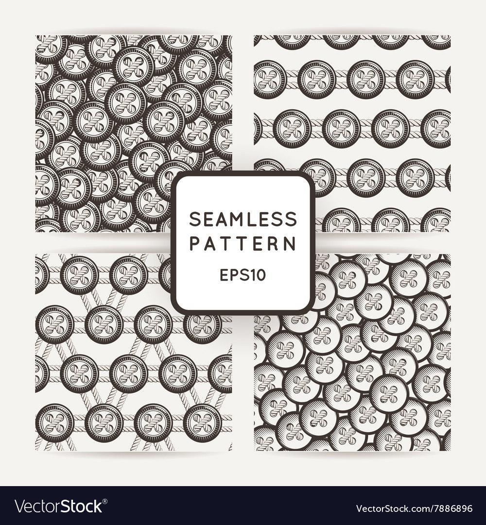 Set of seamless patterns with buttons