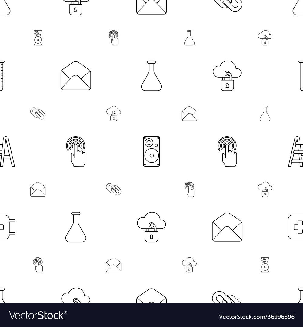 Technology icons pattern seamless white background