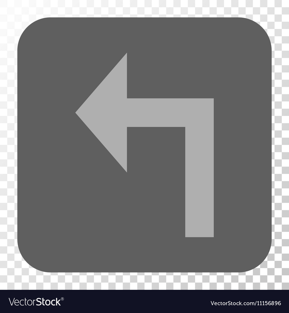 Turn left rounded square button