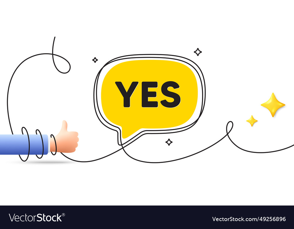 Yes text tag approved ok message continuous line
