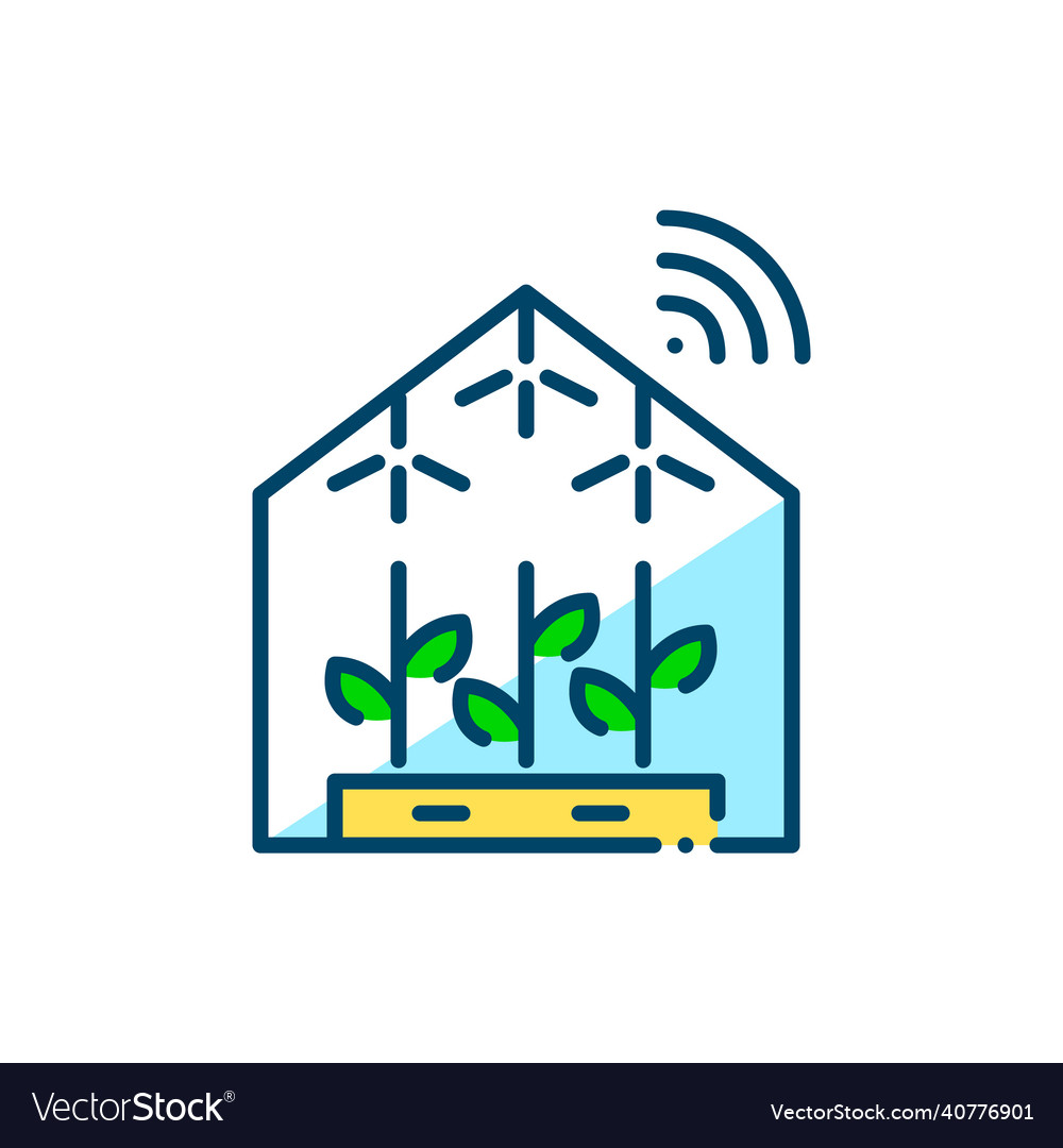 Automated smart greenhouse with sensors vector image Automated smart greenhouse with sensors
