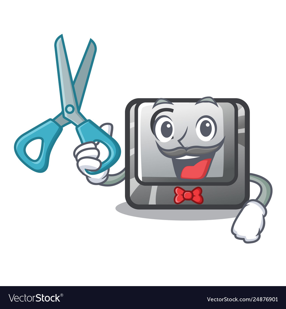 Barber button c on a keyboard character vector image Barber button c on a keyboard character