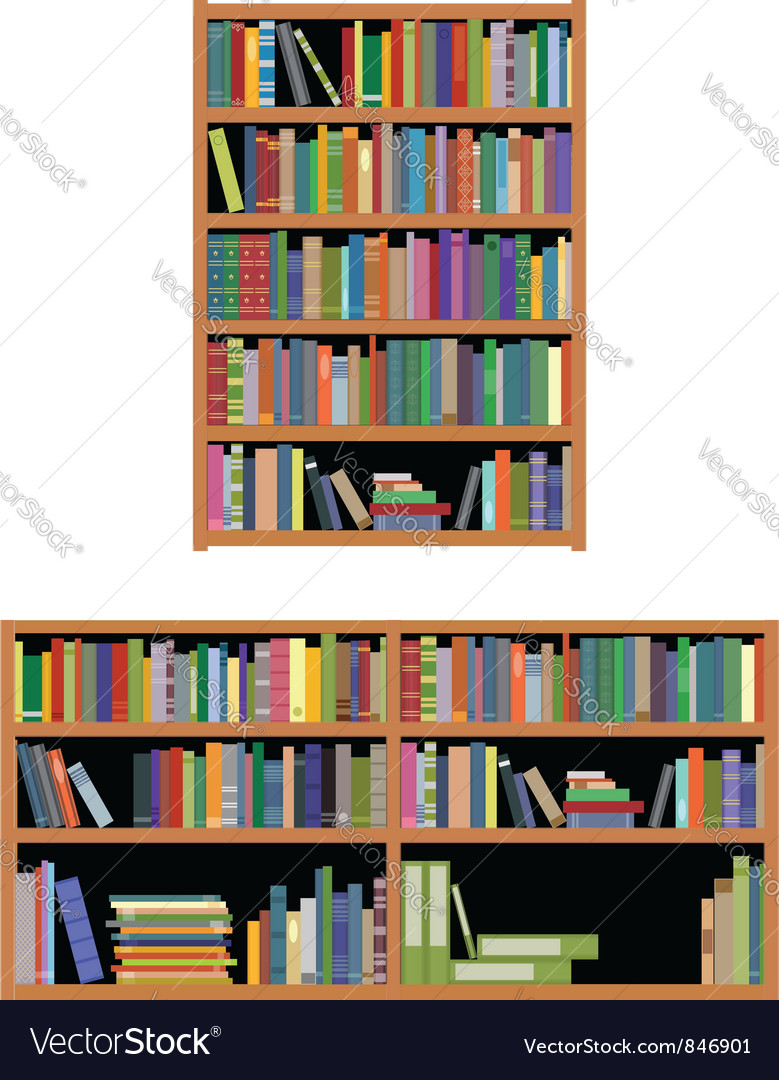 Bookshelf with books Royalty Free Vector Image