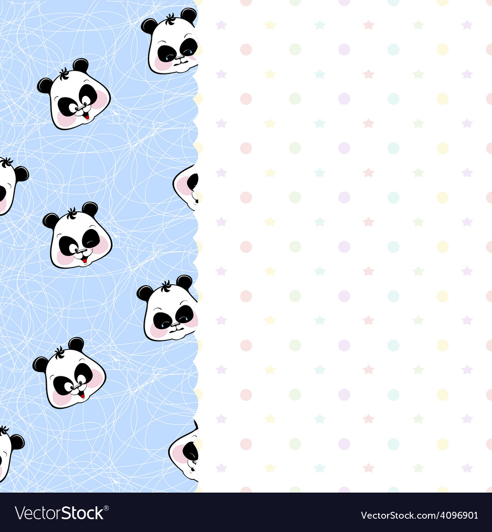 Children frame with pandas and stars