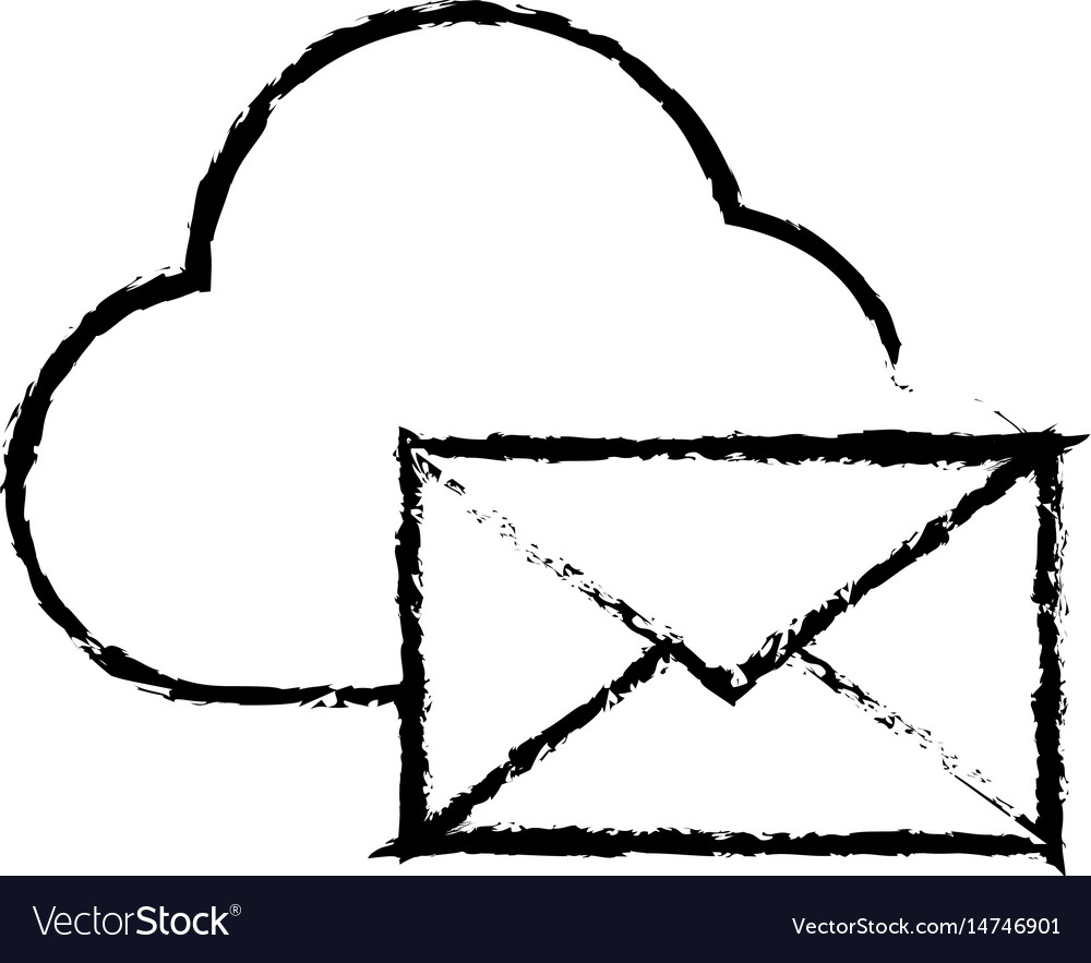 Cloud computing with envelope mail isolated icon