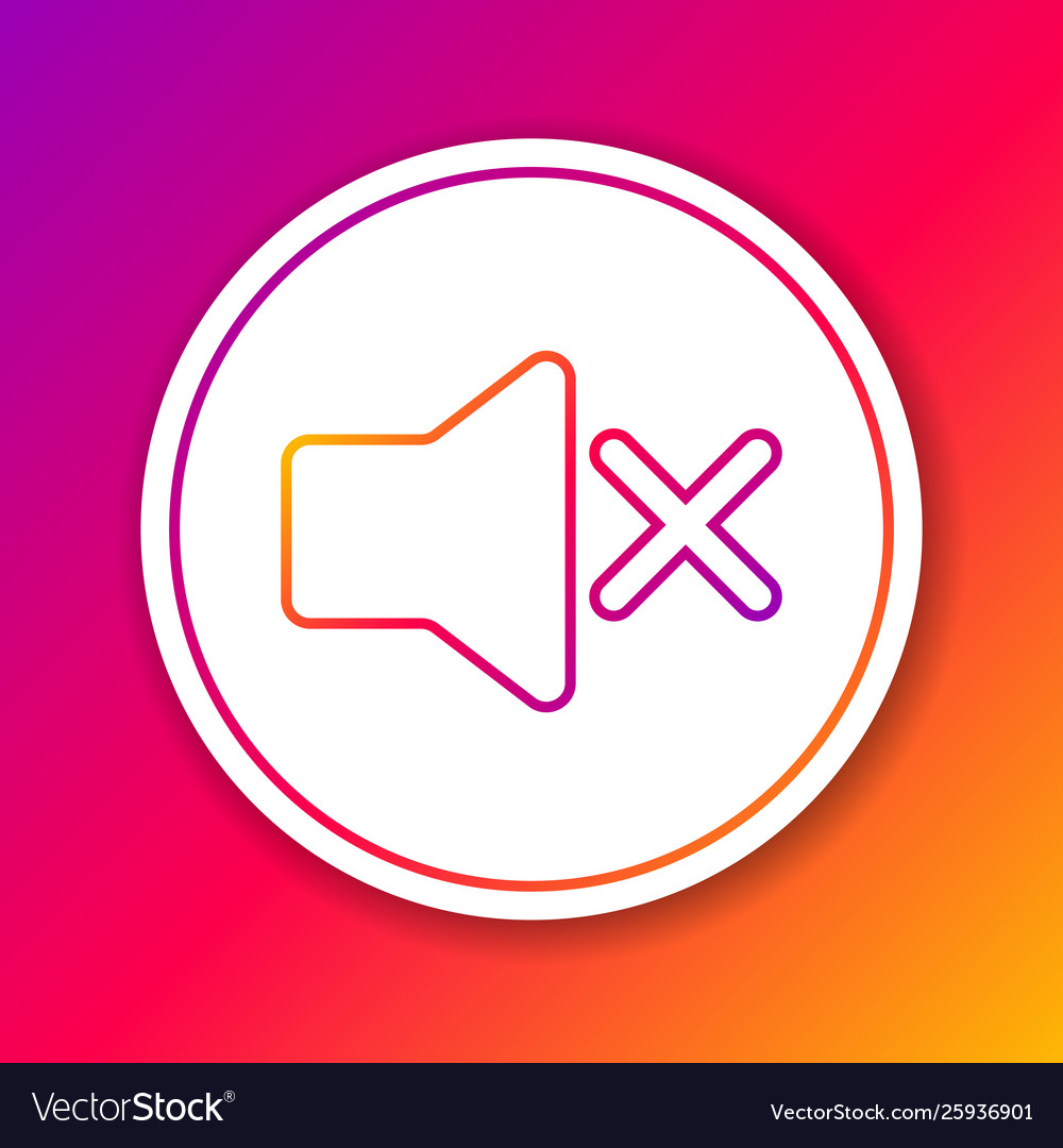 Color speaker mute line icon isolated on