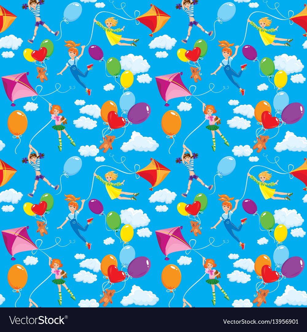 Colorful Cloud Balloons Pattern